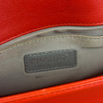 Chanel Red Leather Boy Flap Shoulder Bag -2013