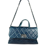 Chanel Blue Quilted Calfskin Large Convertible Boy Two-Way Bag 2012