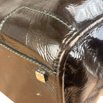 Loewe Vintage Brown Patent Leather Amazona Handbag