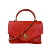 Chanel Red Quilted Coco Handle 2Way Handbag 2019