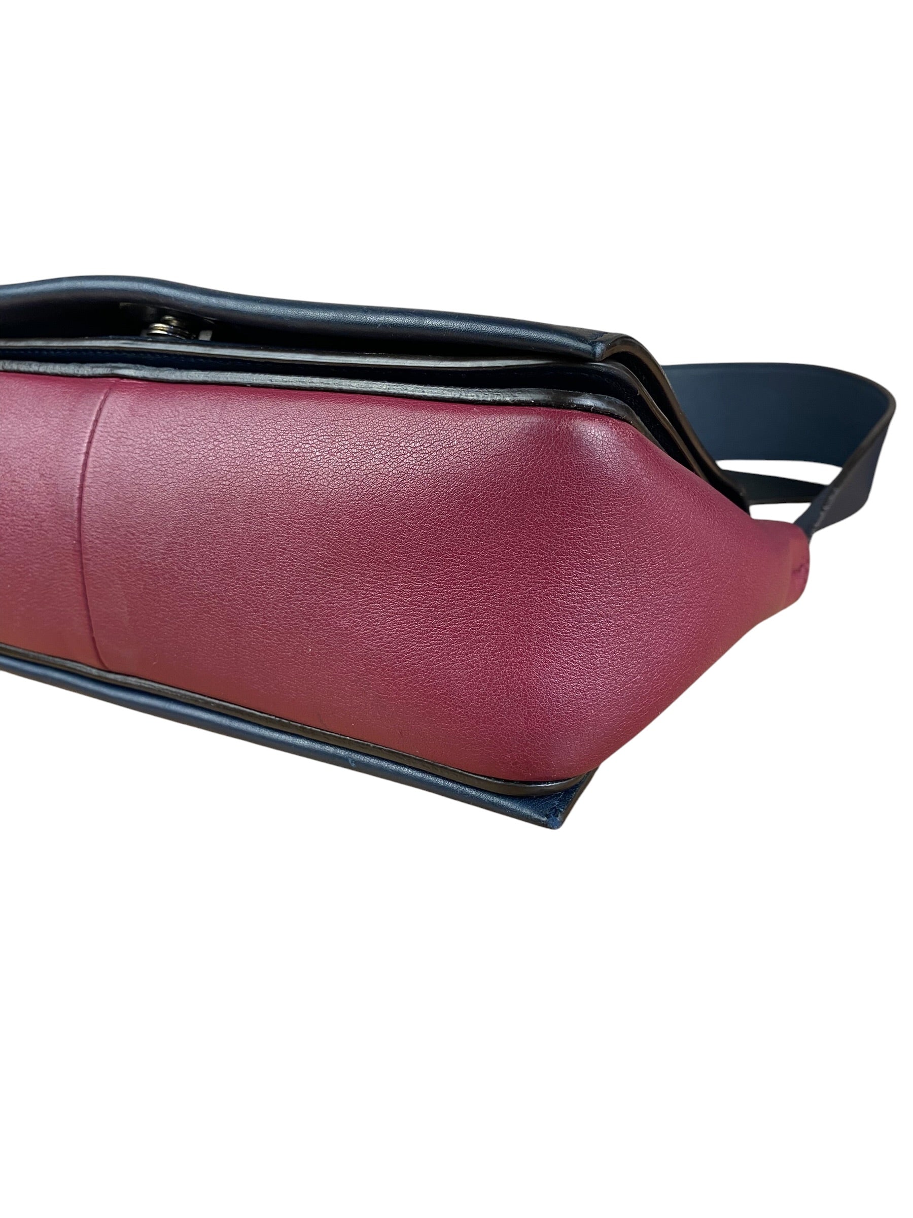 Celine Blue/Plum Leather Medium Frame Shoulder Bag