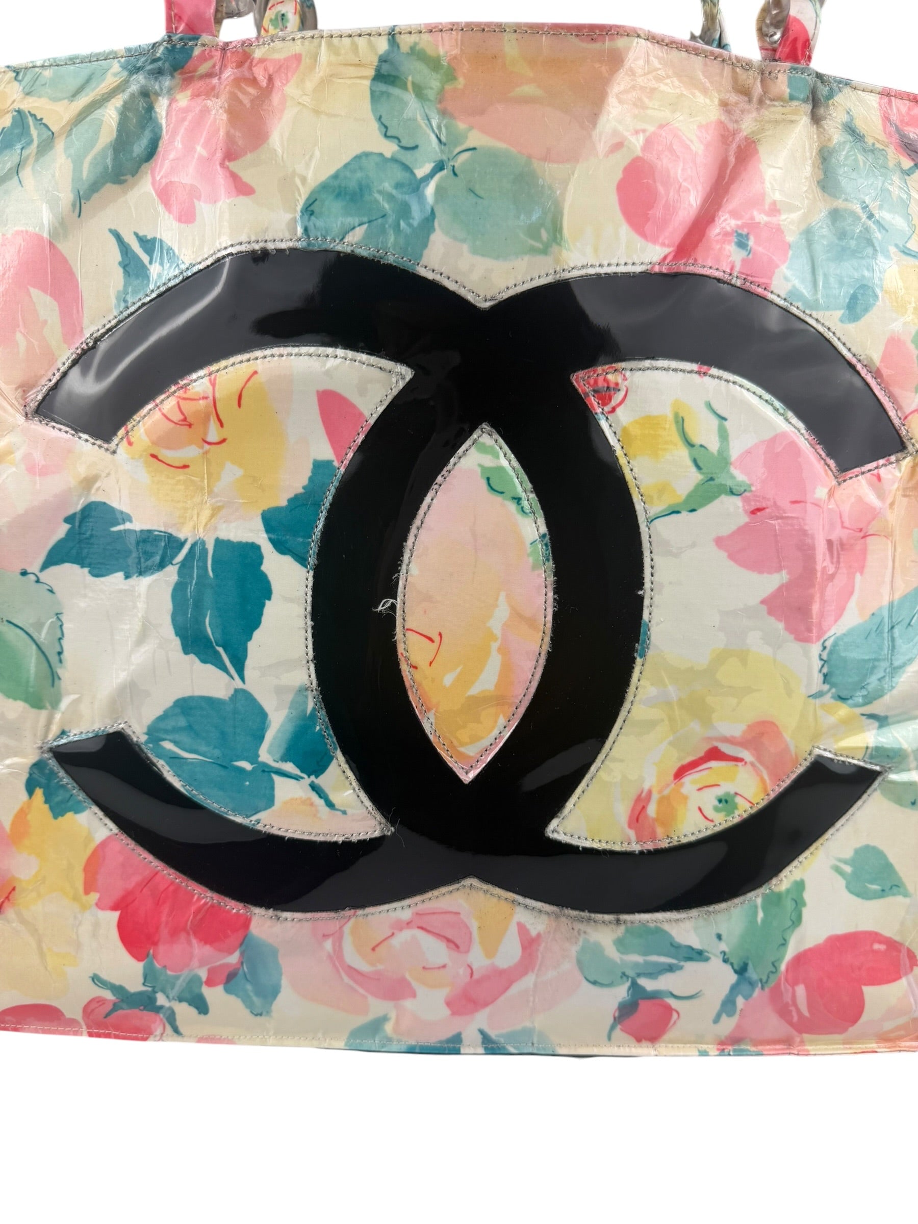 Chanel Floral Print CC Vinyl Tote 1994