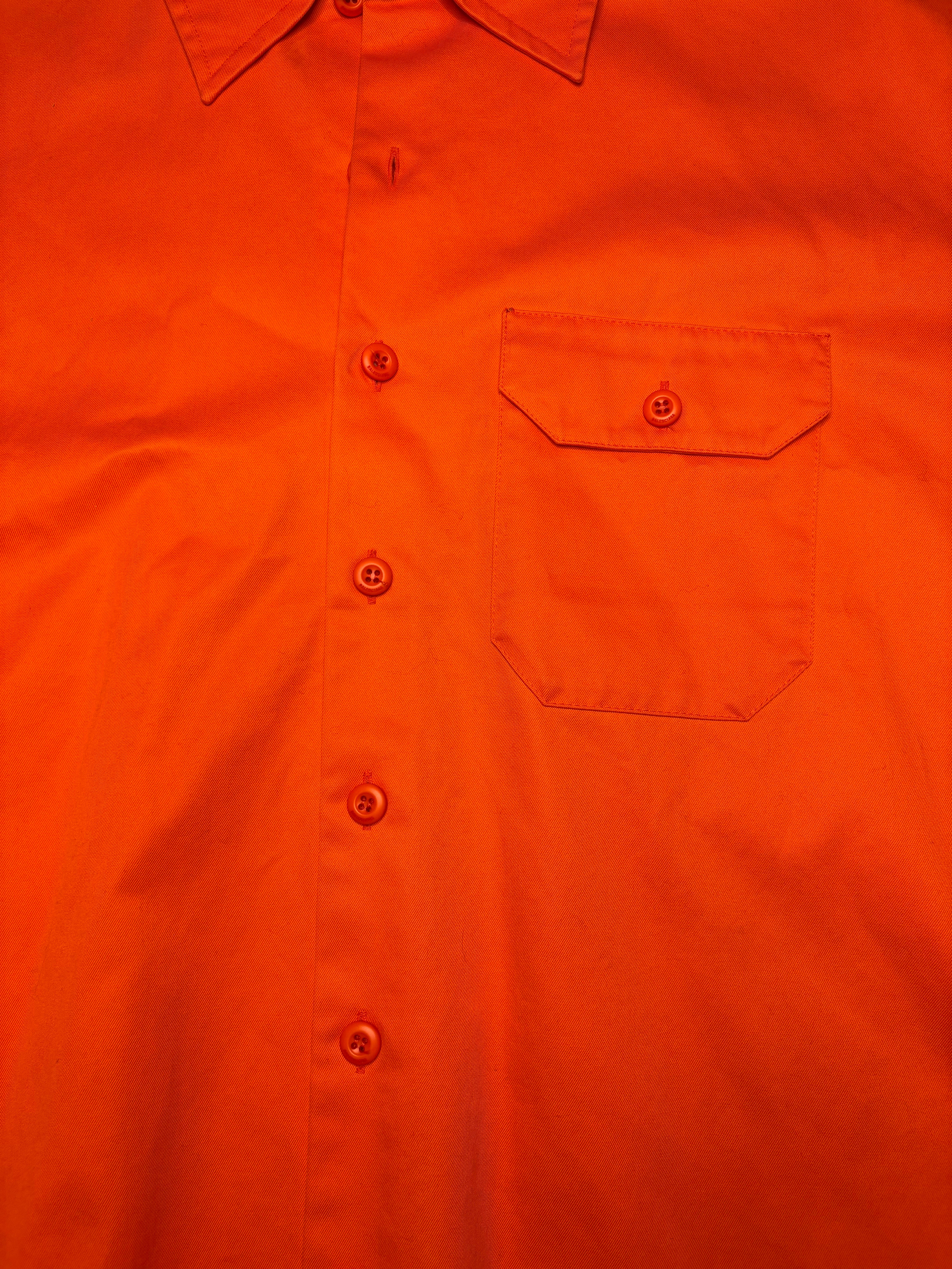 Balenciaga Orange Short Sleeve Button Up