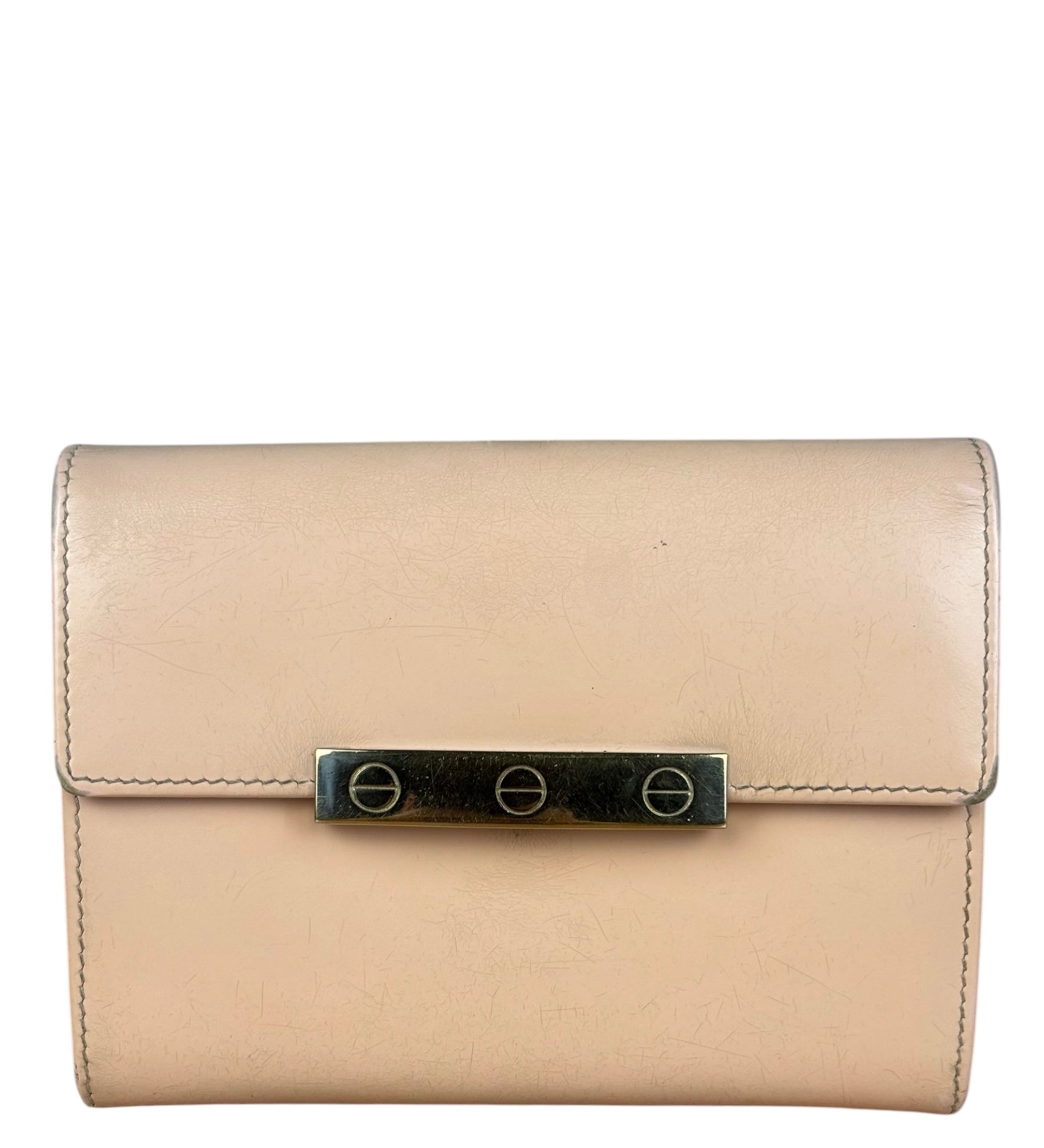 Cartier Vintage Pink Patent Leather Compact Wallet