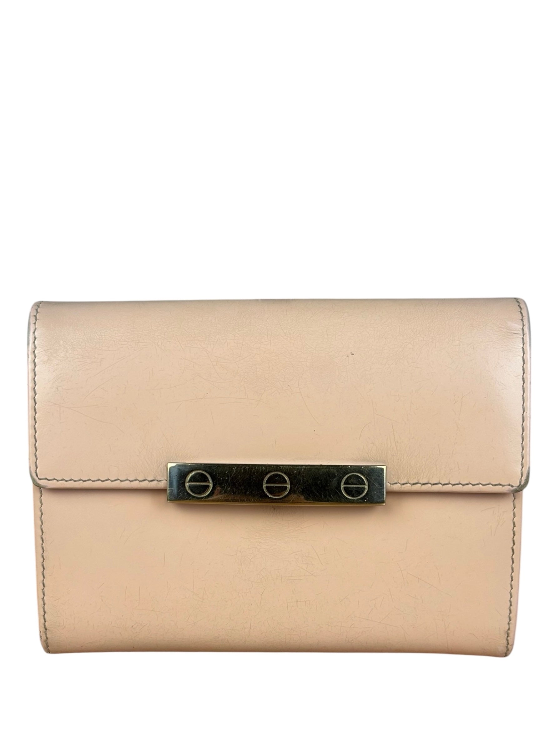 Cartier Vintage Pink Patent Leather Compact Wallet