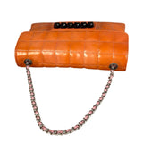Chanel Orange/Pink Chocolate Bar Keyboard Digital Flap Shoulder Bag 2001