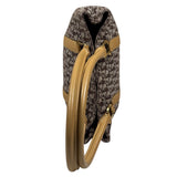 Christian Dior Brown Leather Trim Canvas Trotter Tote