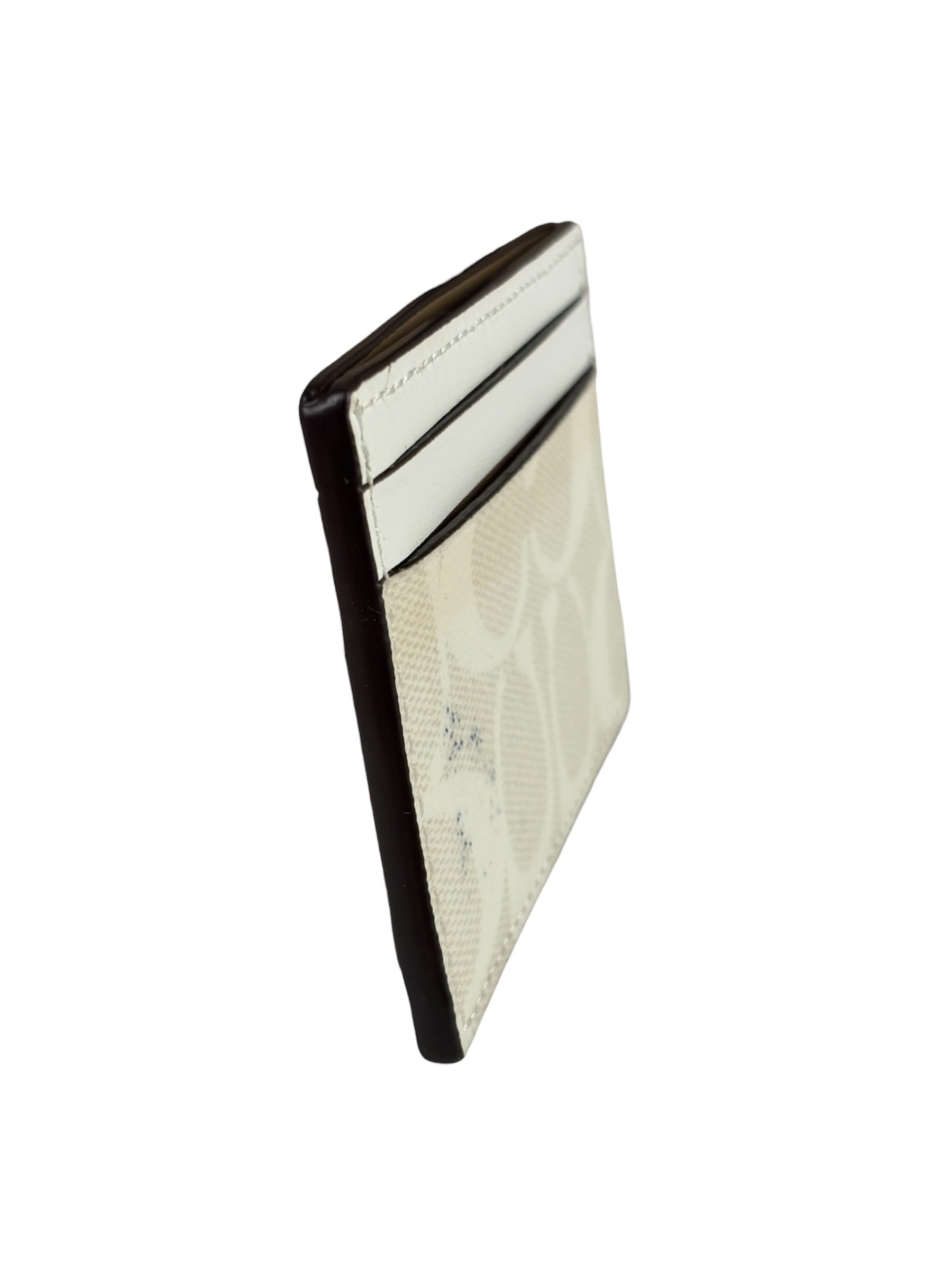 Coach Signature Canvas Card Case White