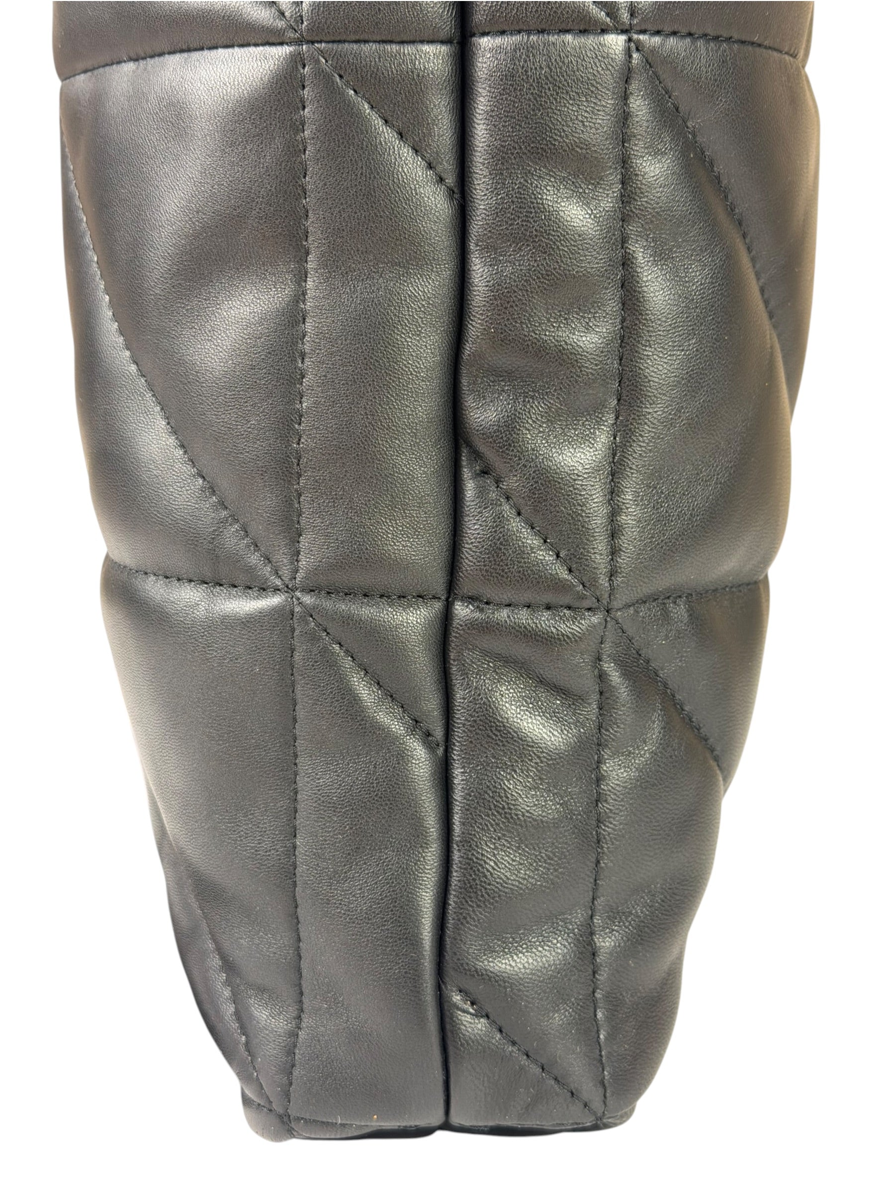 AllSaints Black Quilted Leather Edbury Shoulder Bag