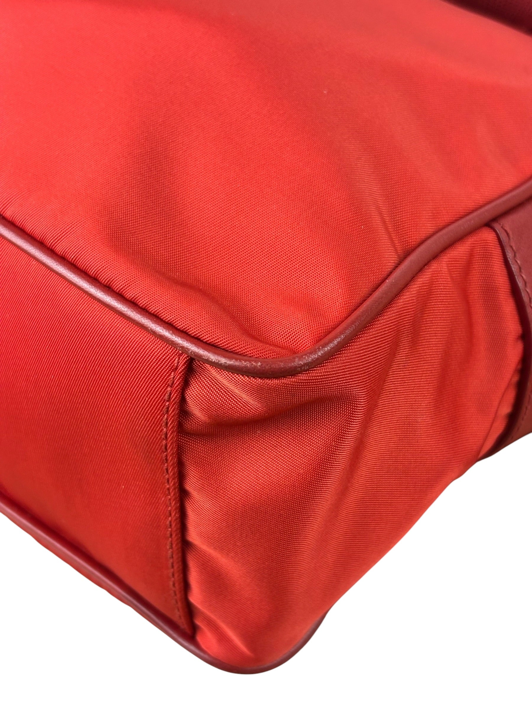 Prada Red Nylon Camera Crossbody Bag