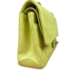 Chanel Yellow Neon Quilted Leather Classic Double Flap Bag 2010