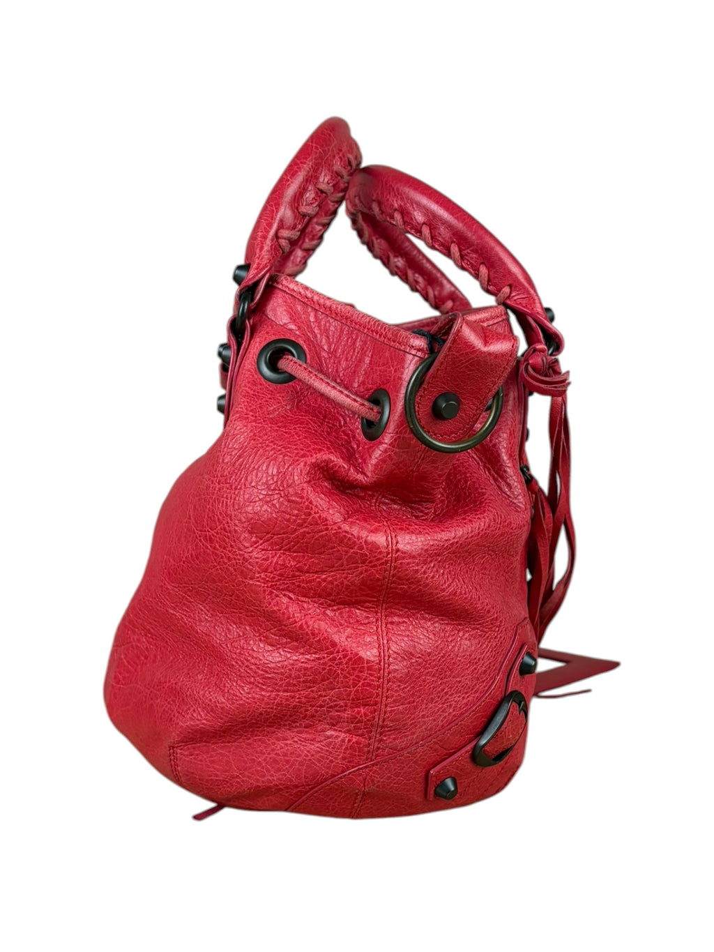 Balenciaga Fuchsia Pink Pompon Bucket Two-Way Bag