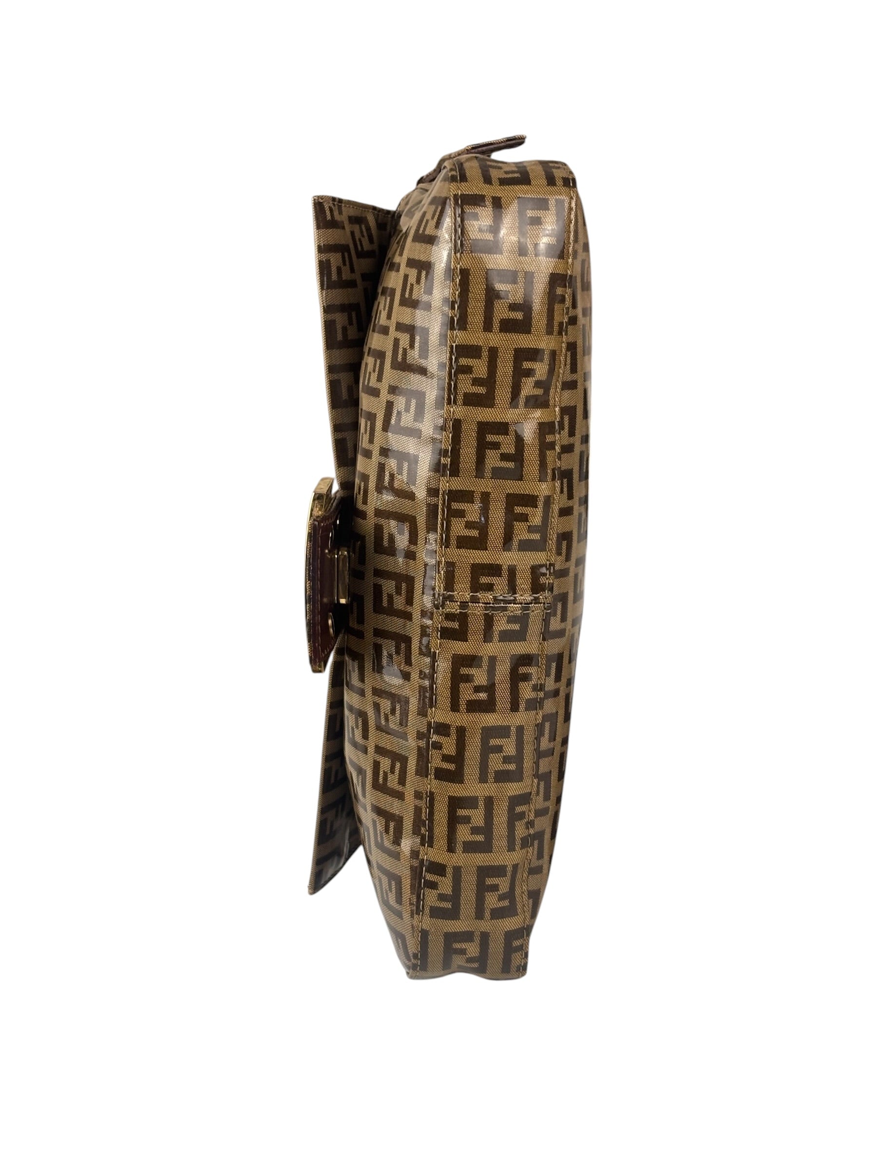 Fendi Brown PVC Zucca Baguette
