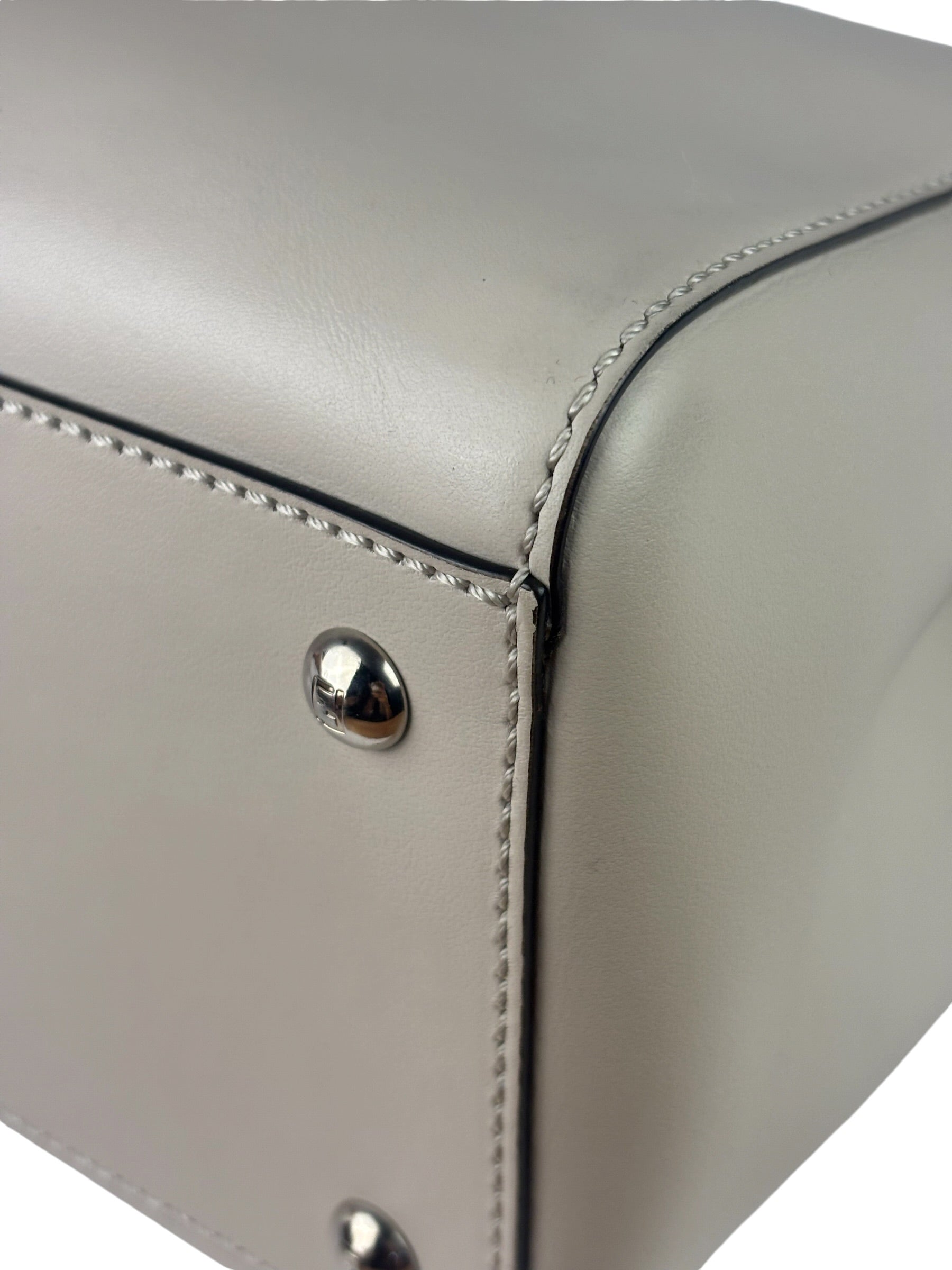 Fendi Cream Leather Latte Two-Way Bag