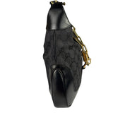 Gucci Black/Grey Leather Trim Jackie Hobo Bag