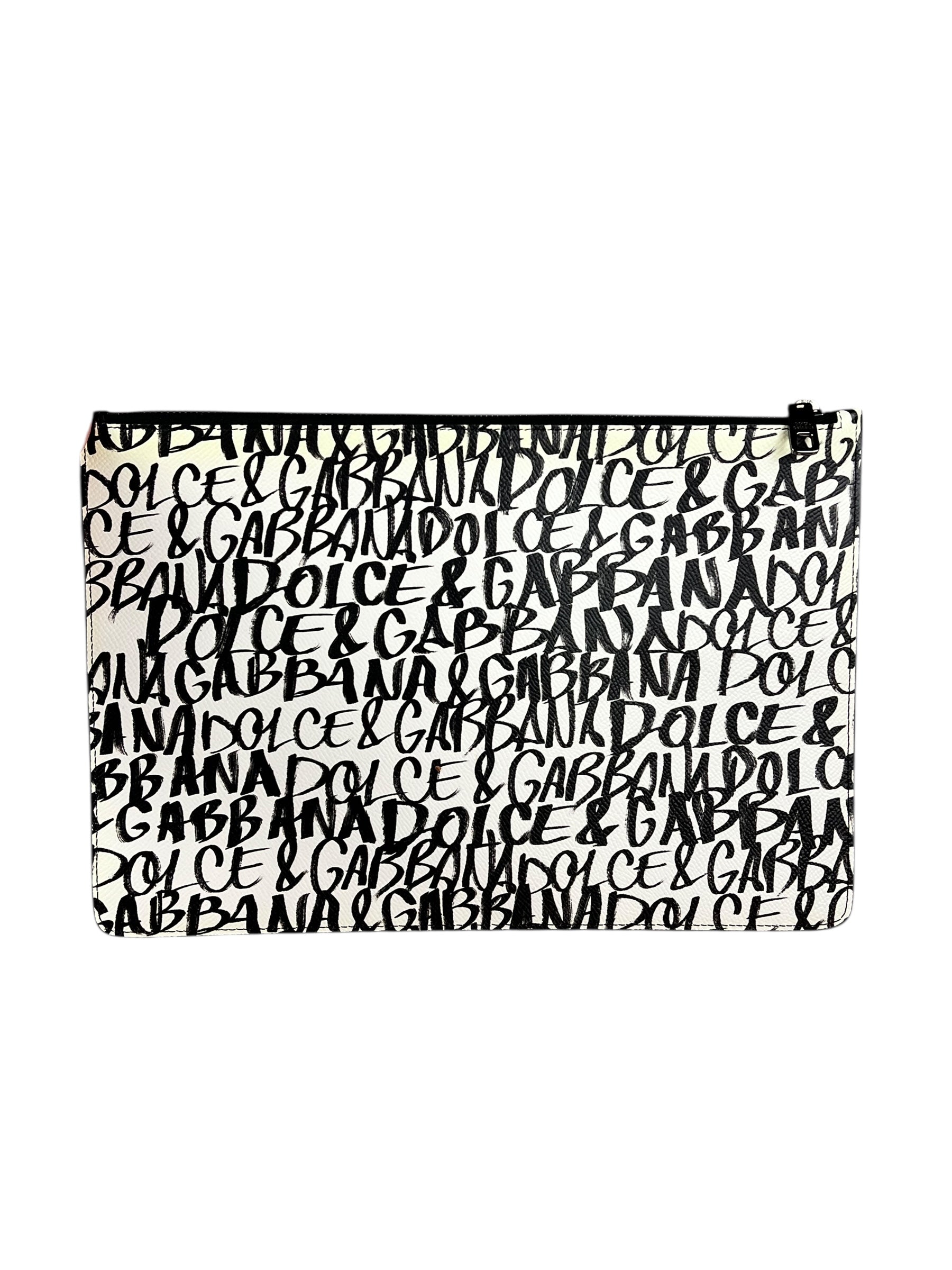 Dolce & Gabbana Graffiti Clutch White