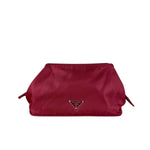 Prada Red Nylon Cosmetic Clutch