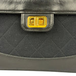 Chanel Jersey Quilted Mademoiselle Lock Flap Bag 1989
