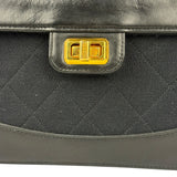 Chanel Jersey Quilted Mademoiselle Lock Flap Bag 1989