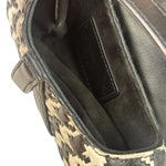 Christian Dior White/Black Leather Houndstooth Micro Saddle Bag