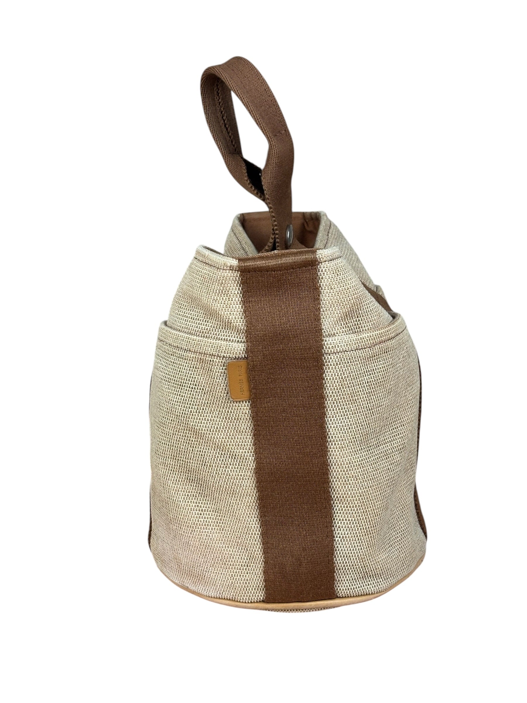 Hermes Vintage Brown Toile Saxo PM