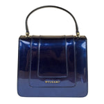 Bvlgari Shiny Blue Patent Leather Serpenti Forever Two-Way Bag