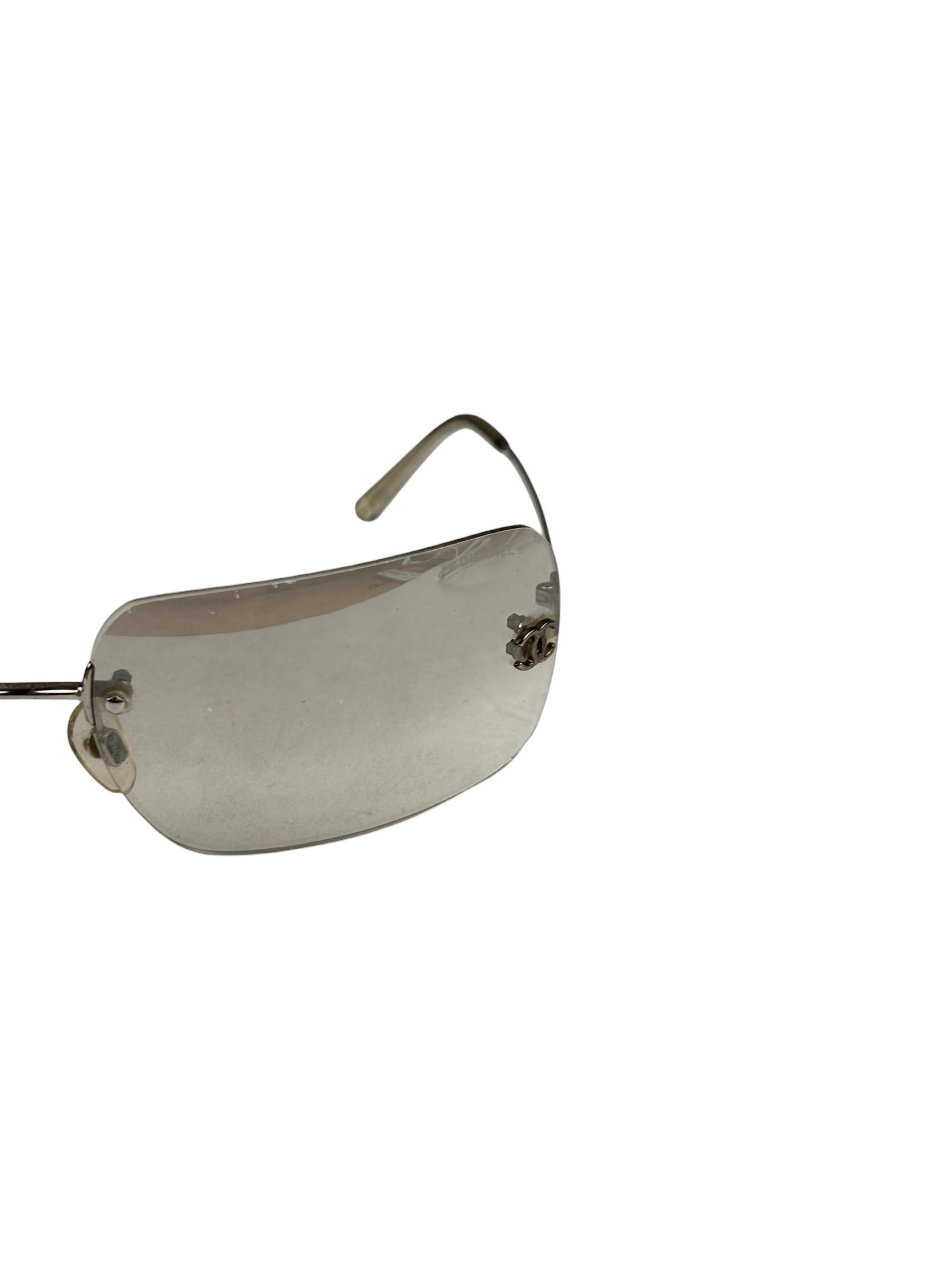 Chanel Y2k Silver Rimless 4017-D Sunglasses