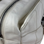 Chanel White Chocolate Bar Quilted Caviar LAX Bowler Bag 2004