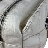 Chanel White Chocolate Bar Quilted Caviar LAX Bowler Bag 2004