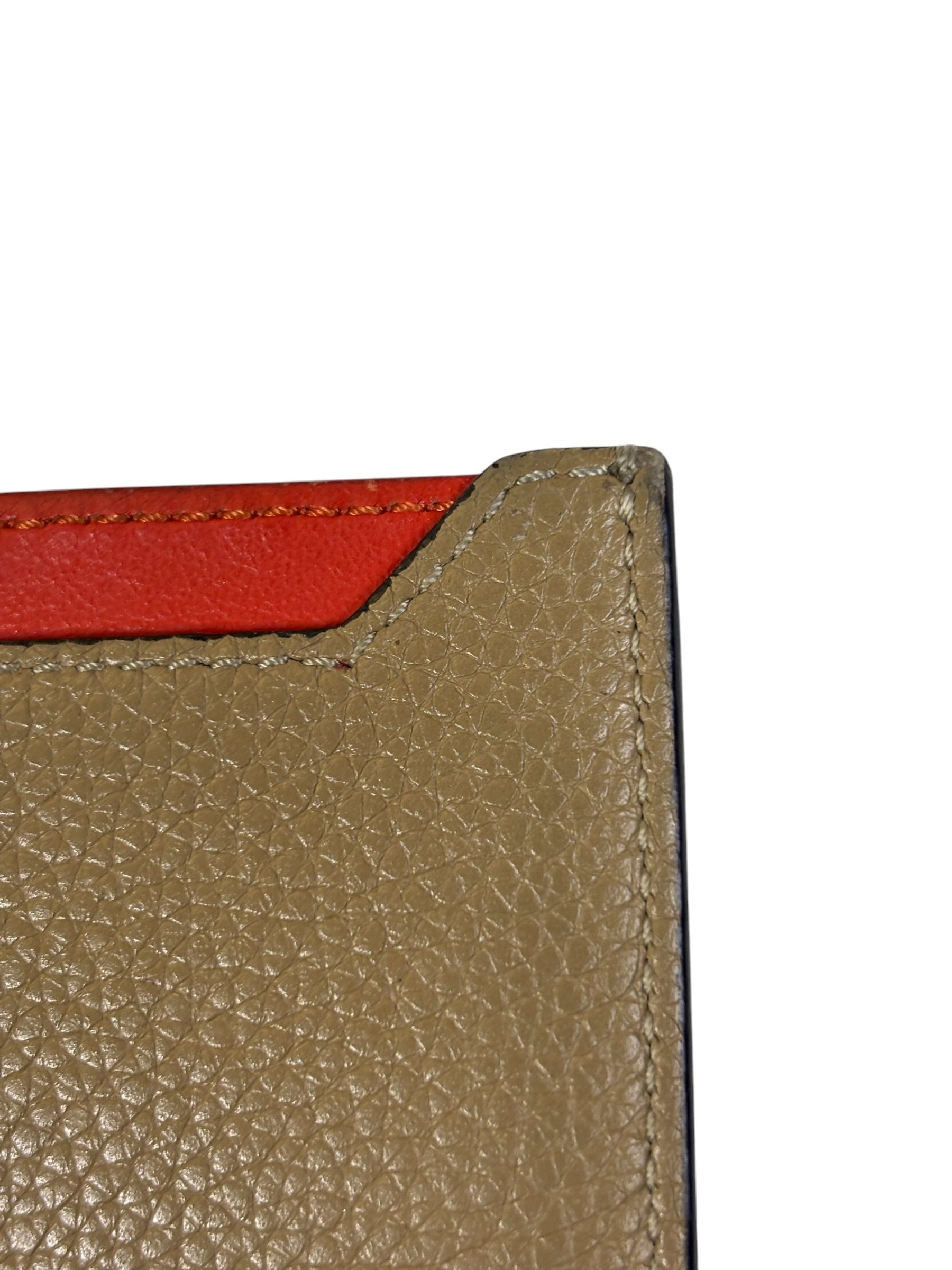 Celine Brown/Red Leather Card Holder