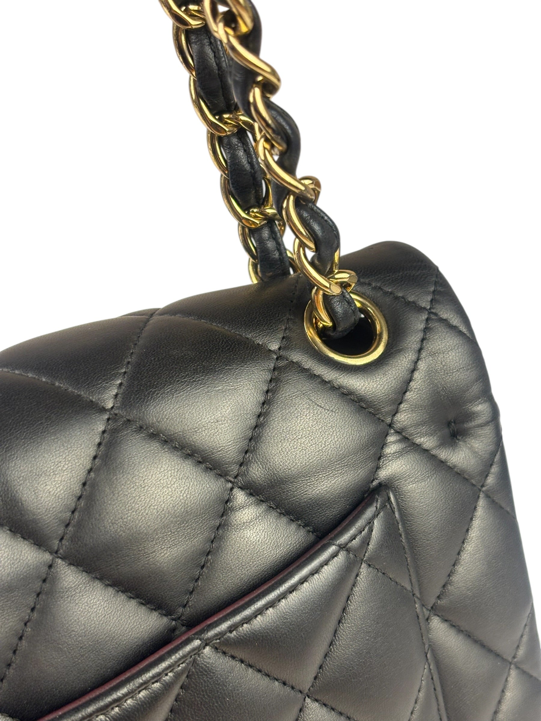 Chanel Black Lambskin Double Flap Bag 2017