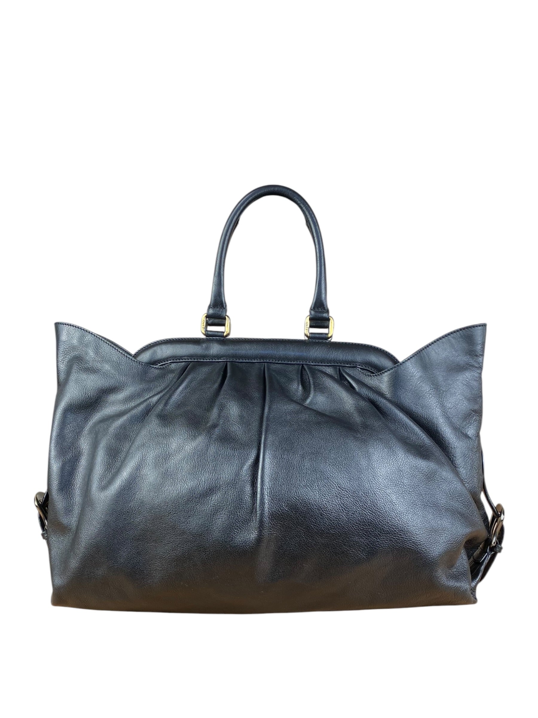 Fendi Vintage Black Brosa Doctor Tote