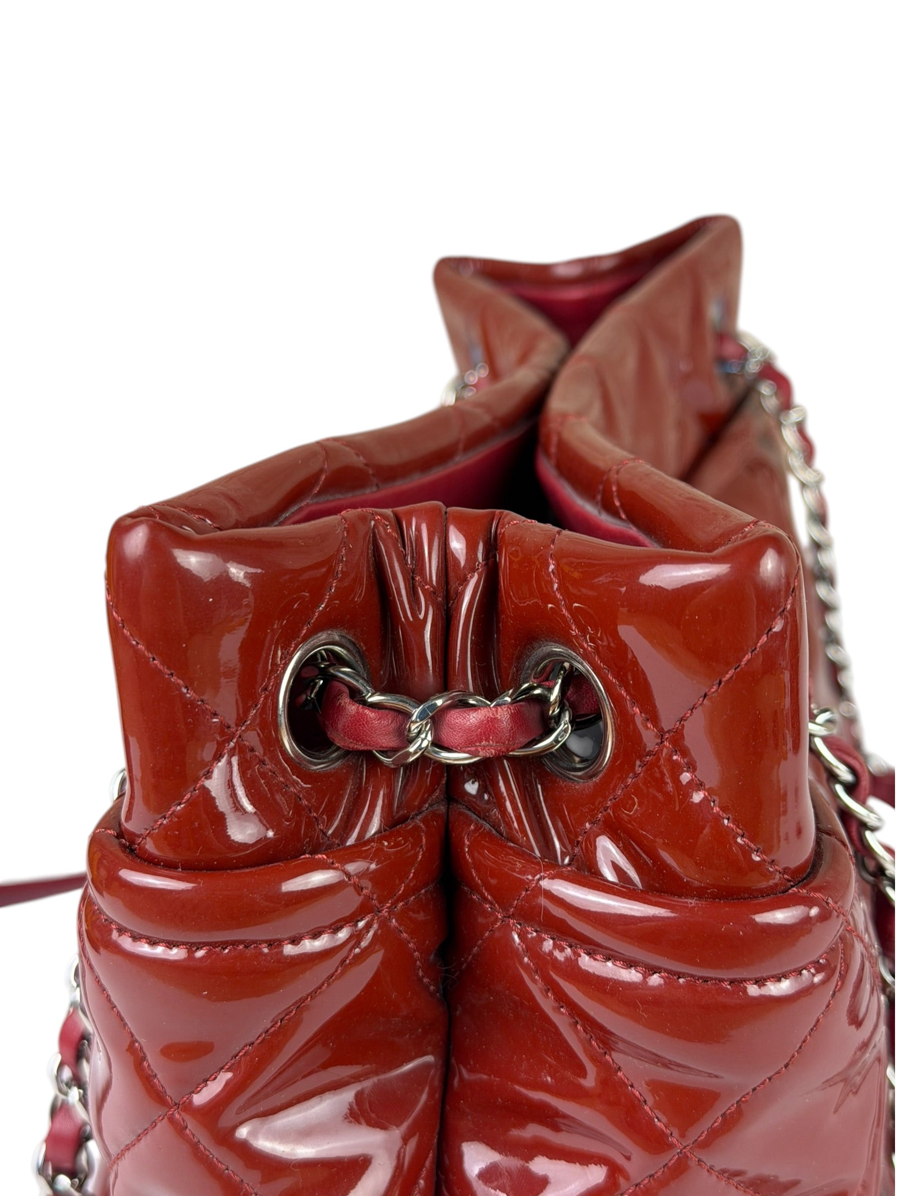Chanel Patent Red Quilted S Shopper Tote 2013