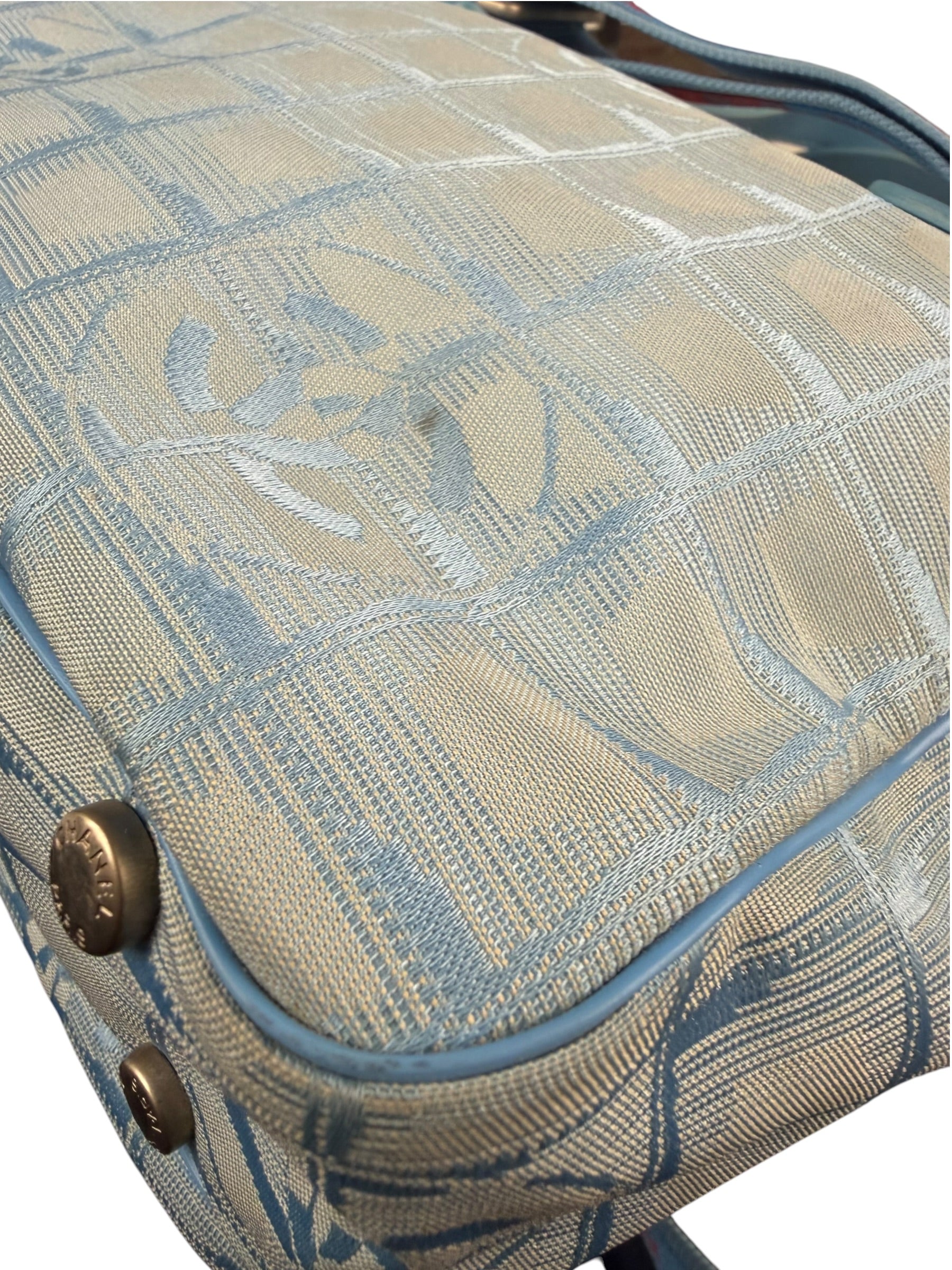 Chanel Blue CC Travel Line Tote Two-Way Bag