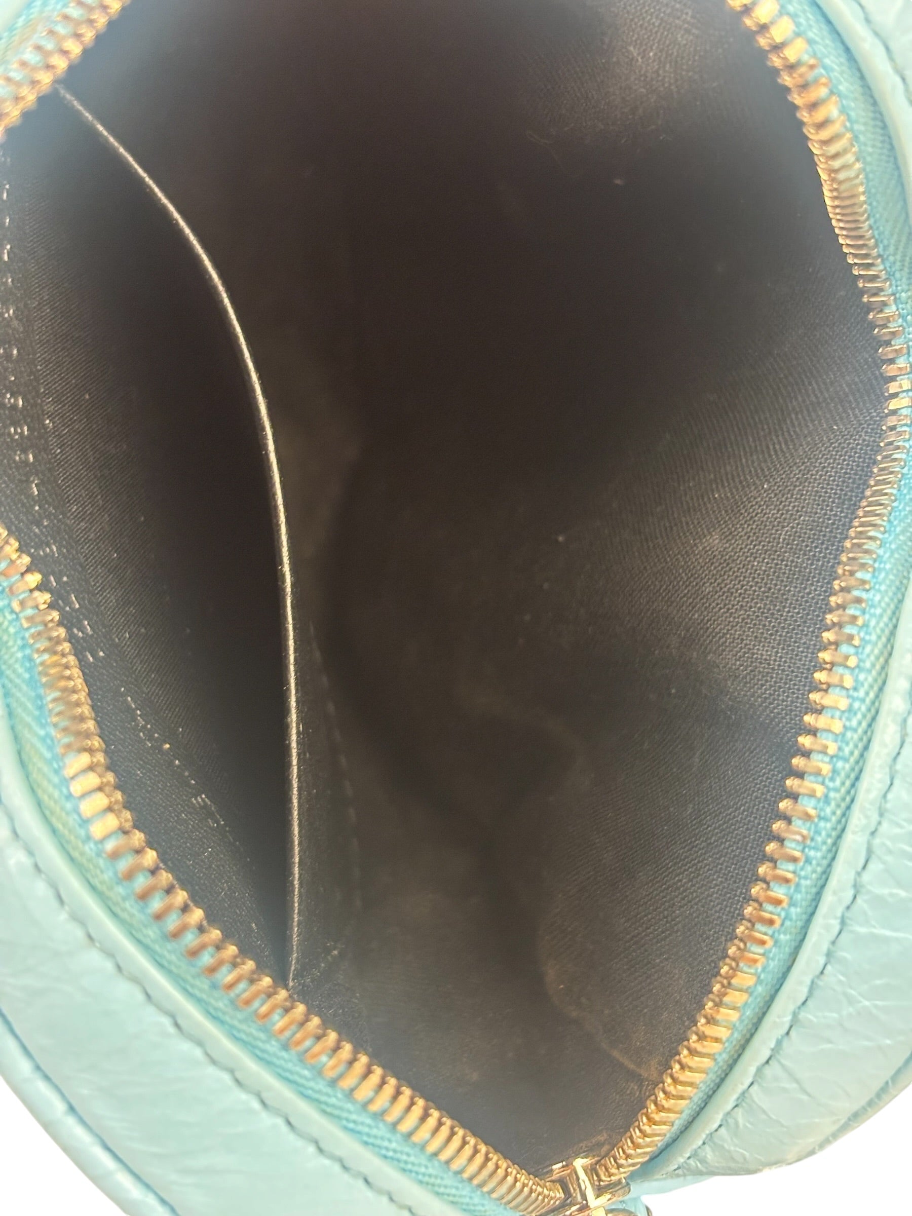 Balenciaga Blue Leather Le Cagole Mini Heart Crossbody