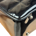 Chanel Black Patent Chocolate Bar Shoulder Tote 2002