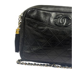 Chanel Vintage Black Quilted Lambskin Camera Bag 1986