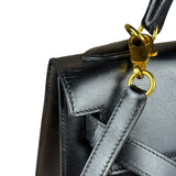 Hermes Kelly 32 Black Box Leather 1991