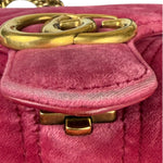 Gucci GG Marmont Matelasse Velvet Small Pink Chain Bag