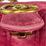 Gucci GG Marmont Matelasse Velvet Small Pink Chain Bag