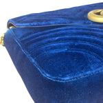Gucci GG Blue Velvet Marmont Shoulder Bag