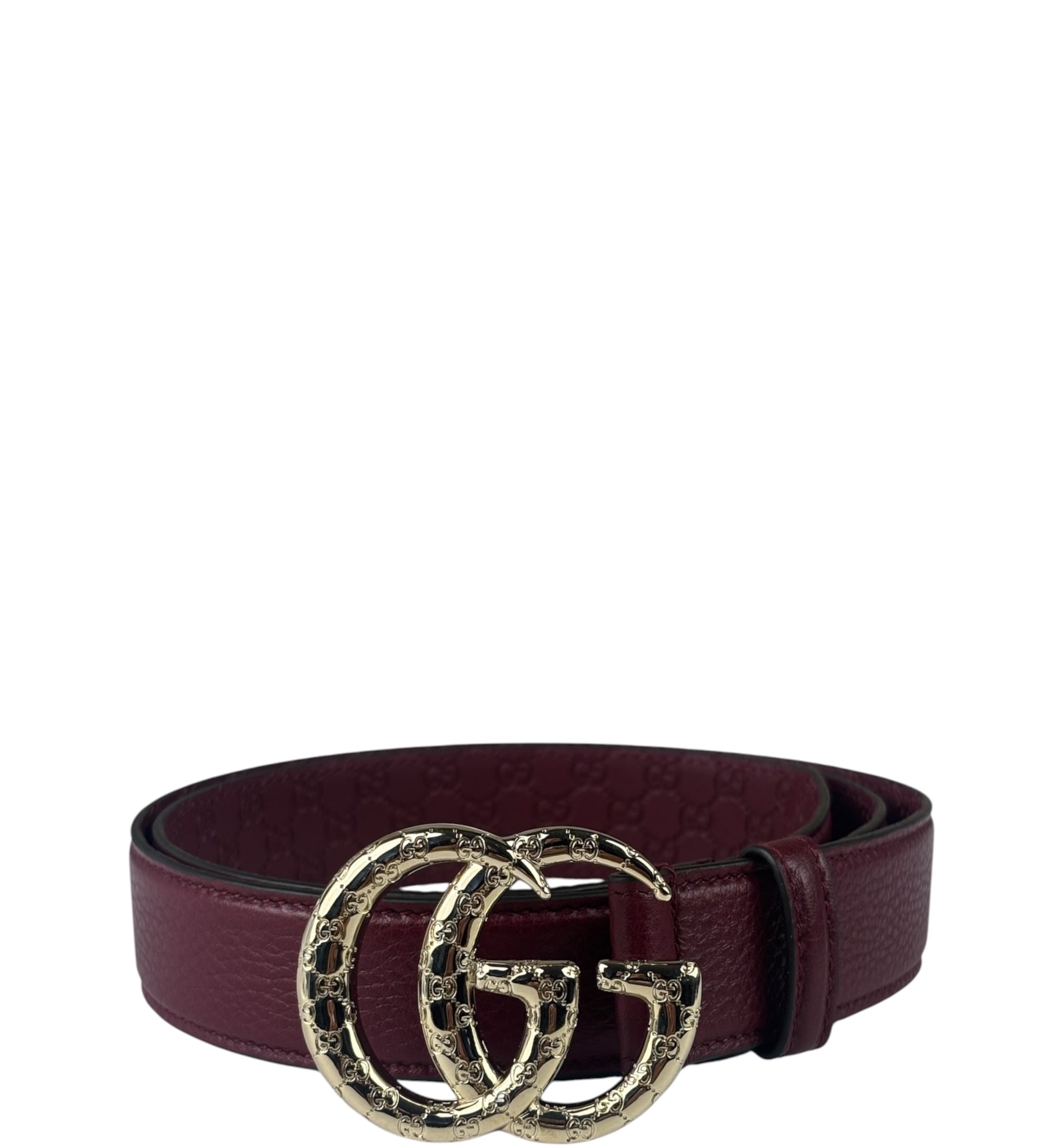 Gucci Burgundy GG Marmont Leather Belt