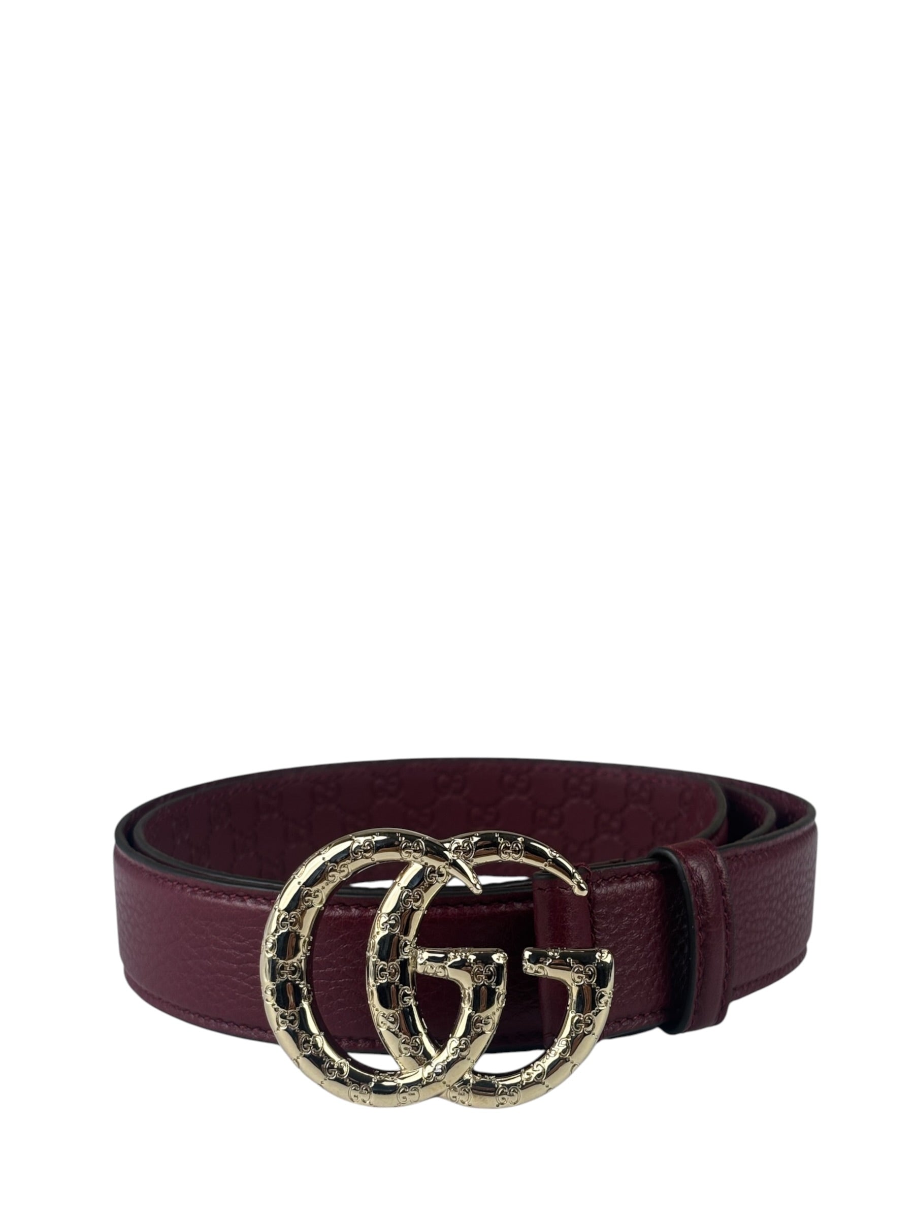 Gucci Burgundy GG Marmont Leather Belt