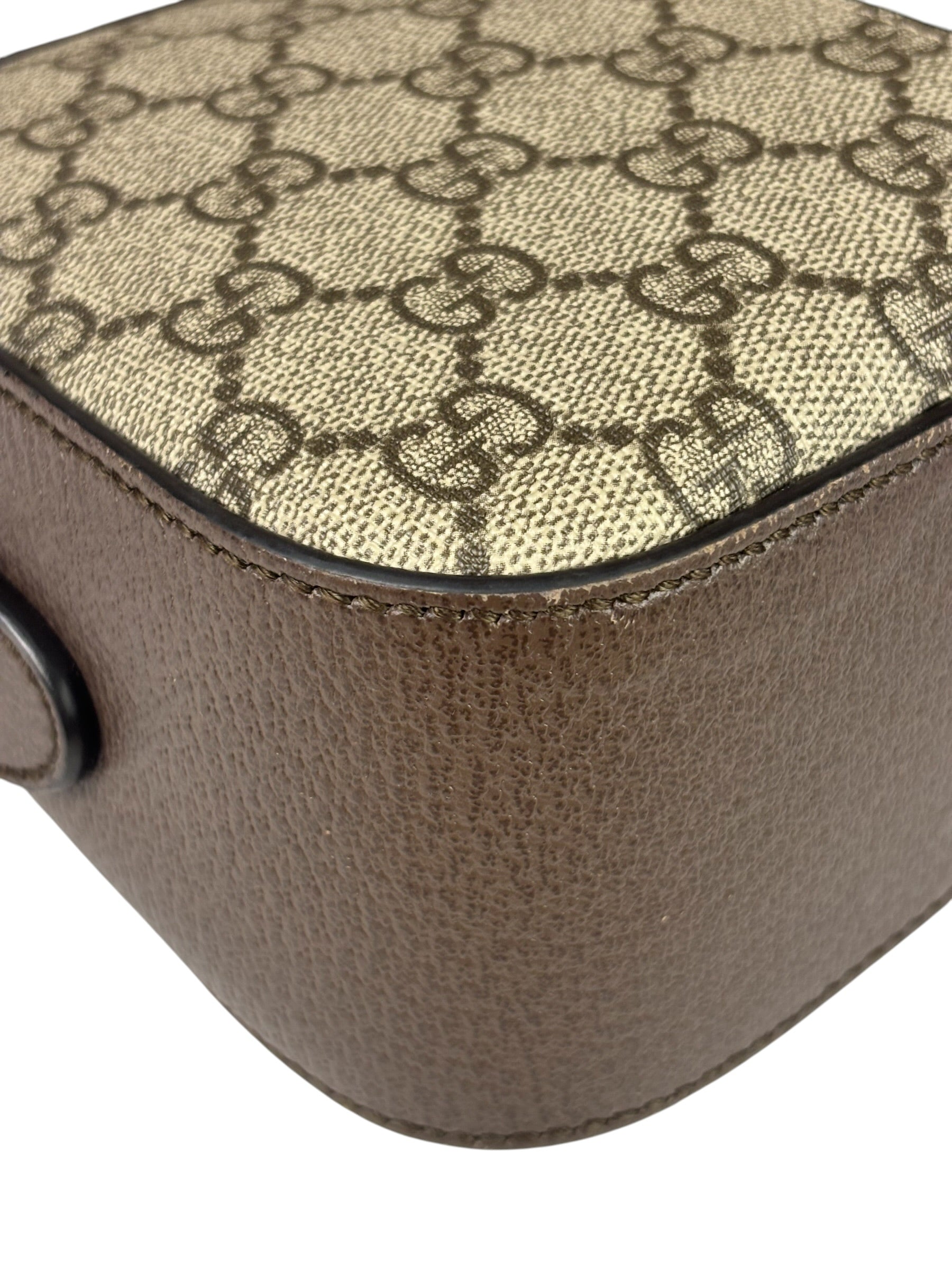 Gucci Beige GG Supreme Ophidia Camera Bag
