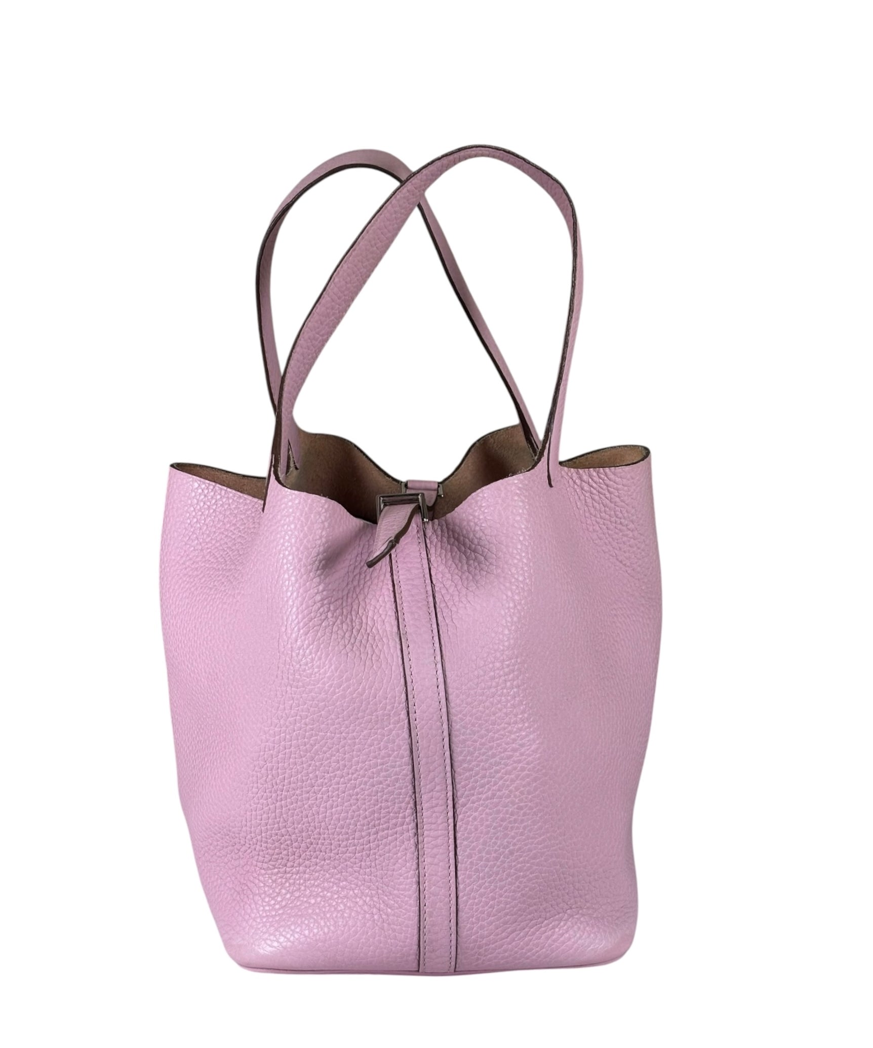 Hermes Rose Sakura Leather Picotin Lock 18PM