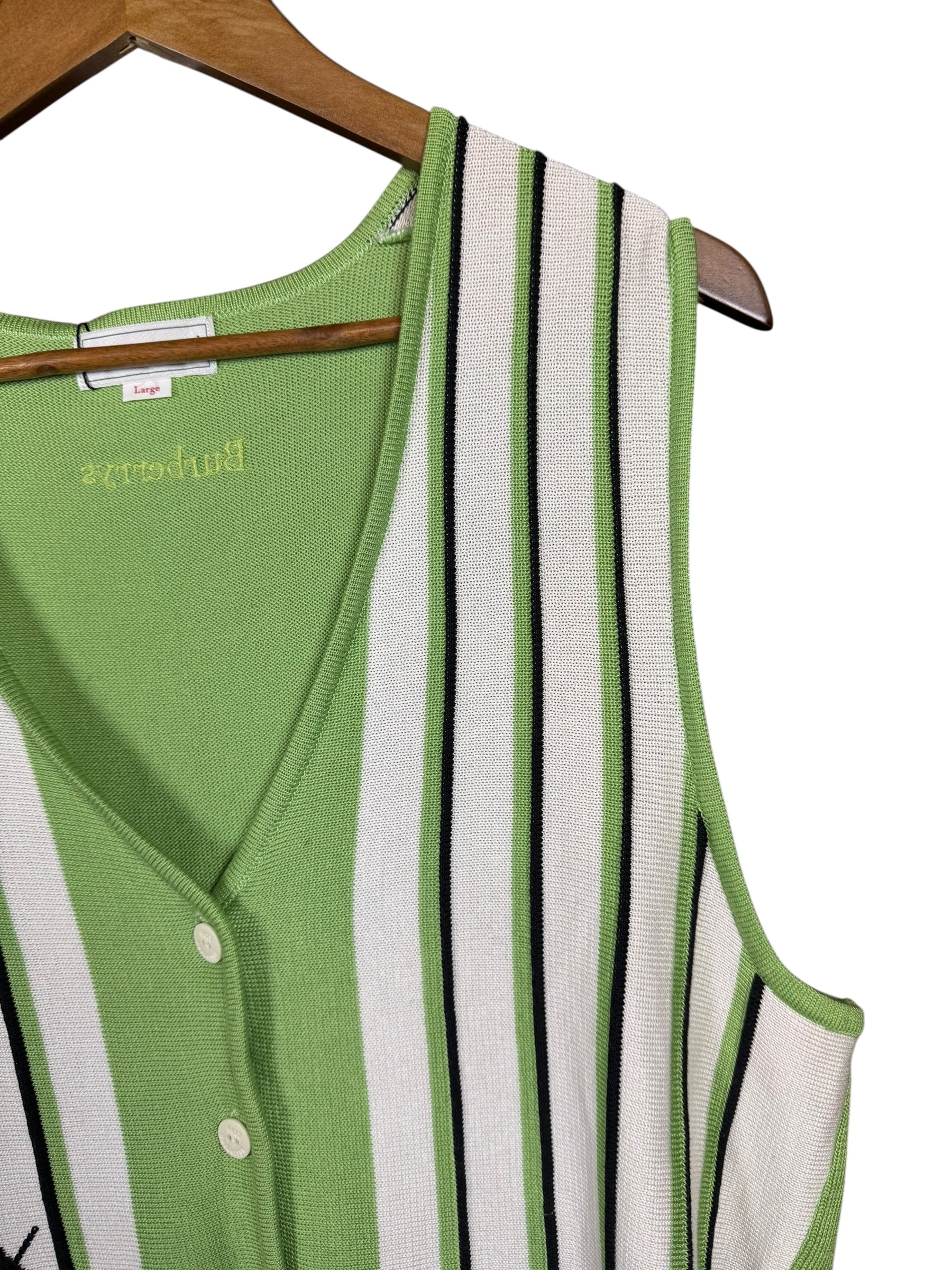 Burberry Striped Button-Up Sweater Vest