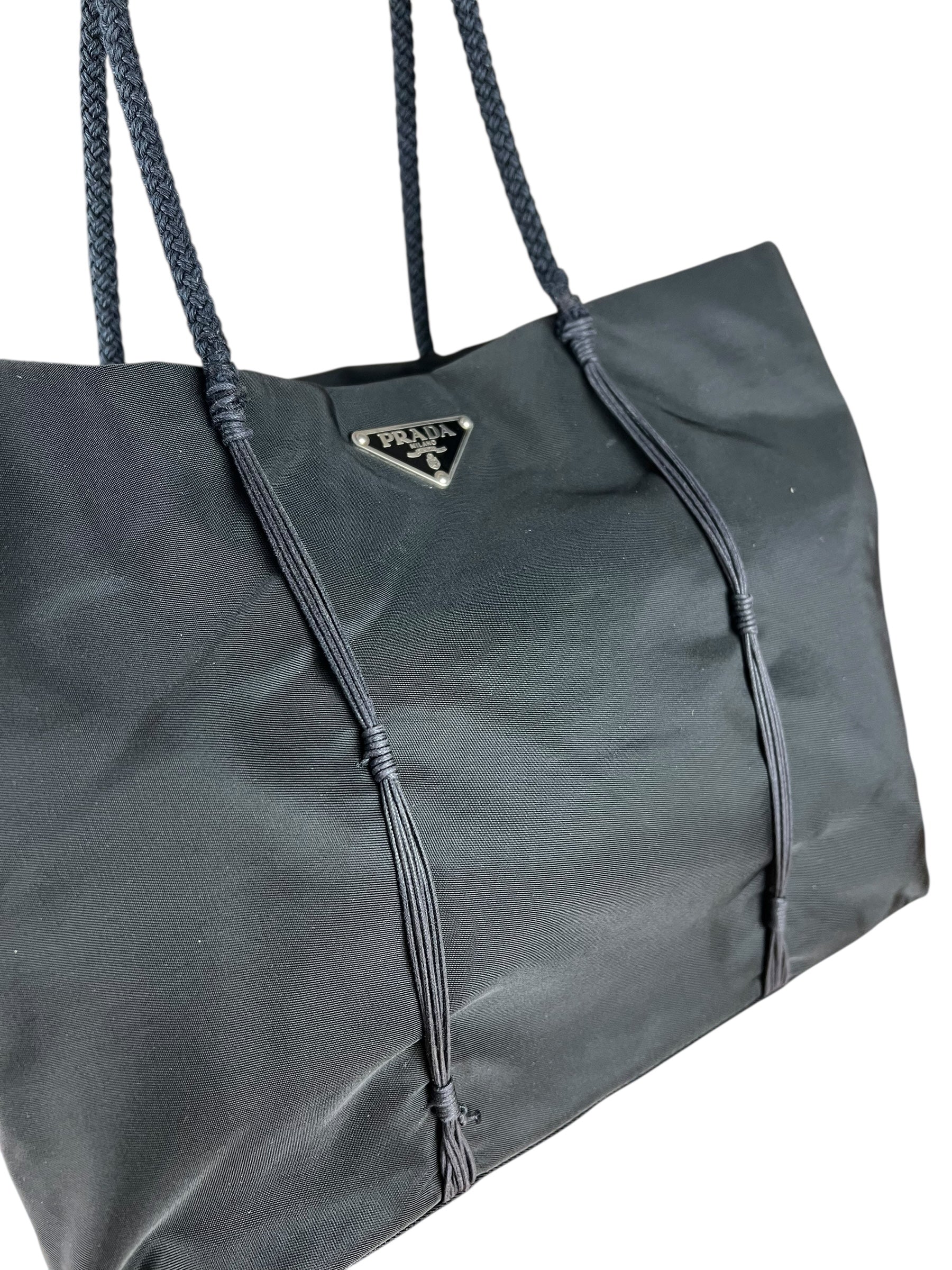 Prada Black Nylon Mini Tote Handbag