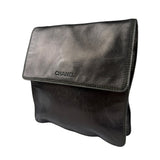 Chanel Vintage Metallic Bronze Lambskin Logo Messenger Bag 1997