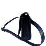 Yves Saint Laurent Black Pebbled Leather Wallet On Chain