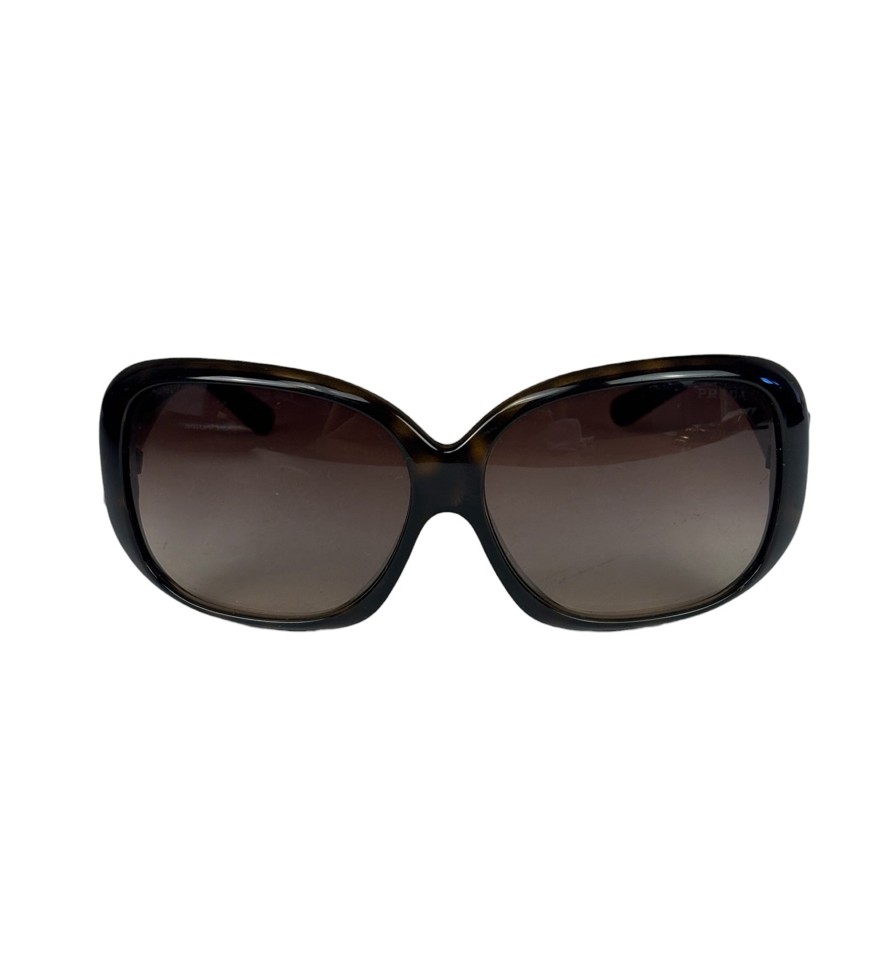 Prada SPR25N Brown Tortoiseshell Acetate Oversized Sunglasses